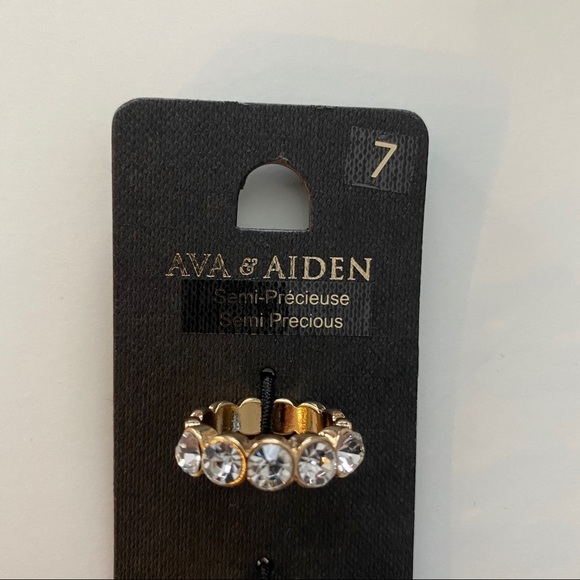 Ava & Aiden Gold tone with Stone Rings Set of 3 - Picture 4 of 8